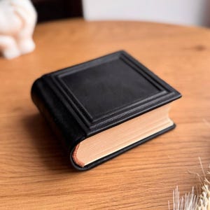 Handmade mini blank leather journal. In stock