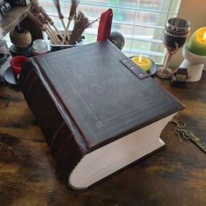 Giant medieval blank leather journal by Velimira Designs.  1000 sheets.