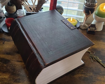Giant medieval blank leather journal by Velimira Designs.  1000 sheets.