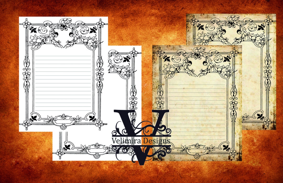 Blank Book of Shadows Printable Pages Set #4, Scrapbook Antique Digital ...