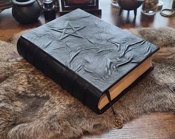 Leather Book of Shadows: Pentacle Grimoire, Blank Spell Book