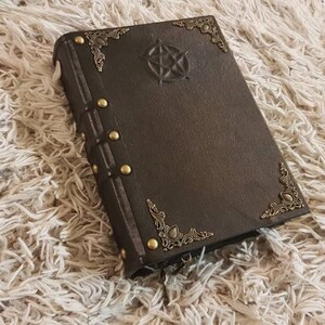 Classic leather spellbook pentagram