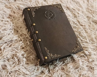 Classic leather spellbook pentagram