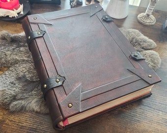 Handmade blank leather journal,  Medieval style.