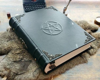 Grimoire Leather Spell Book of Shadows. Sizes 6"x8" - 9"x12"