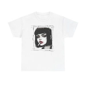 Edgy Graphic Tee: Unisex Heavy Cotton T-Shirt for Art Lovers
