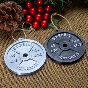 Weight Plate Ornament | 3D printed ornament for weightlifting, powerlifting, or  fitness