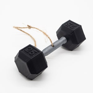 Dumbbell Ornament 3D printed ornament for weightlifting, powerlifting, or fitness image 1