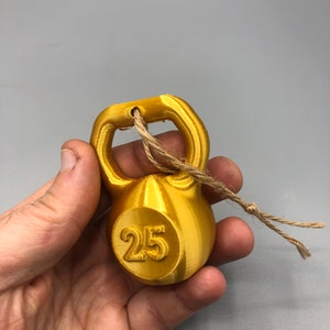 Kettlebell Ornament 3-pack | 3D printed ornament set for weightlifting, powerlifting, or fitness image 3