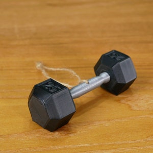 Dumbbell Ornament 3D printed ornament for weightlifting, powerlifting, or fitness image 6