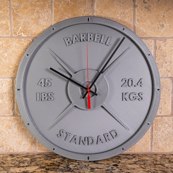 Weight Plate Clock | 3D printed  fitness gift for workout room, gym clock