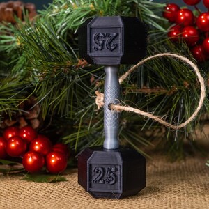 Dumbbell Ornament 3D printed ornament for weightlifting, powerlifting, or fitness image 4