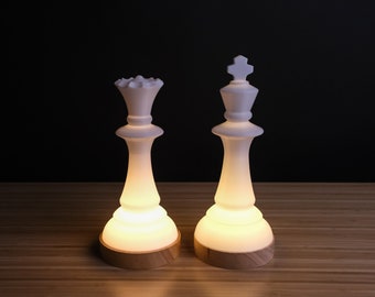 Chess King & Queen Lamp Set | unique home decor and abstract lighting