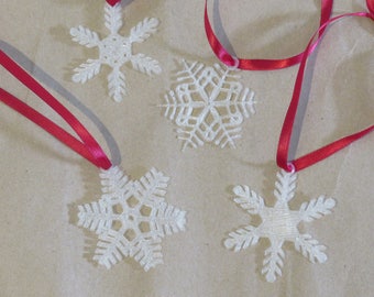 Snowflake Ornaments (Set of 4) 3D Printed!