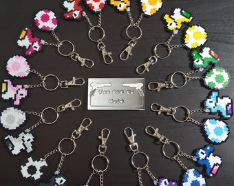 Super Mario World Perler Baby Yoshi & Eggs Keychains | Pins | Magnets