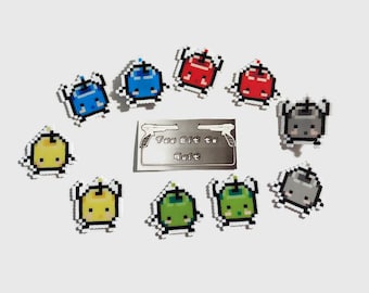 Stardew Valley Junimos Perler Pixel Art Gaming Keychains Magnets Pins
