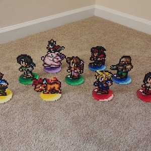 Perler Final Fantasy 7 Character Perler Sprite Magnets Keychains Pins Stands Pixel Art