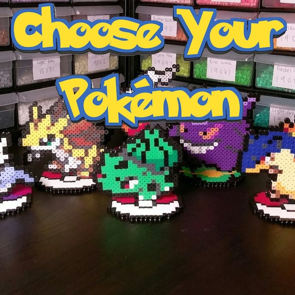 Choose Your Pokemon Perler Gen 1-7 Menu Sprites Standees Magnets Keychains & Pins