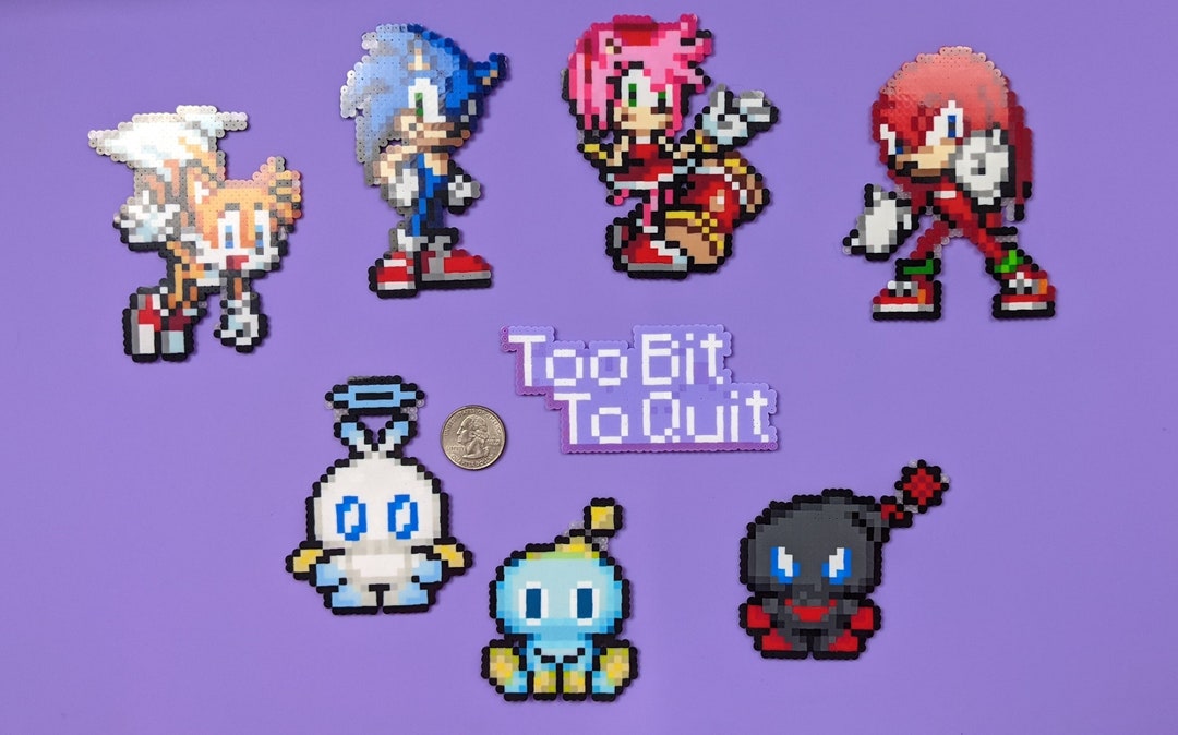 Sonic Advance Style Pixel Perler Bead Art Accessory Display 