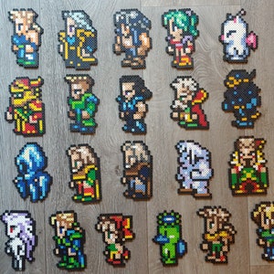 Final Fantasy VI FF6 Character Perler Sprite Stands, Pins, Magnets, Keychains