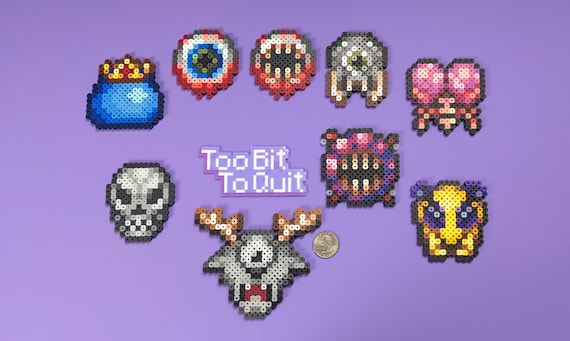 Terraria Bosses All Current Perler Bead Map Sprites Pixel Art 