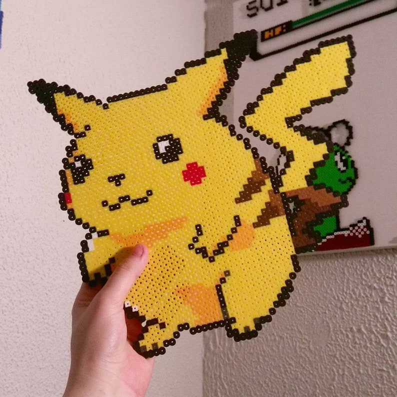 Pokemon Classic Chubby Pikachu Pixel Perler Art Etsy.