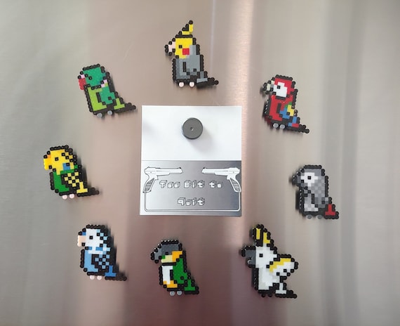 Cute 8-bit Pixel Birds Perler Bead Art Keychains Magnets Pins