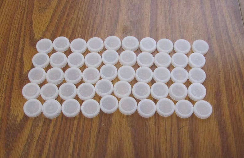 50 Plastic Clear Water Bottle Caps lids image 1