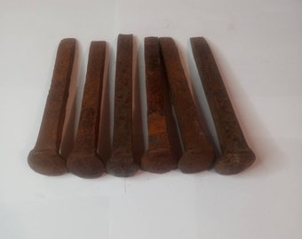 Railroad Spikes 6 Vintage Iron Steel Spikes