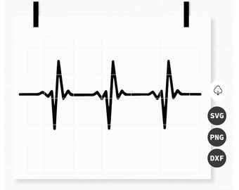 Heartbeat, Heart beat, Heartbeat Svg, Healthcare, Nurse, Medical, Doctor, Stethoscope SVG, PNG, DXF, For Cricut, Silhouette Cut Files