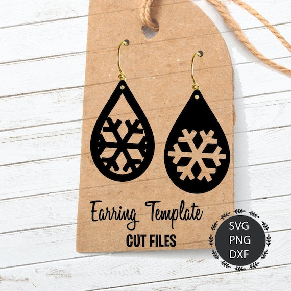 Download Tear drop earrings SVG Snowflake Earrings Svg Christmas ...