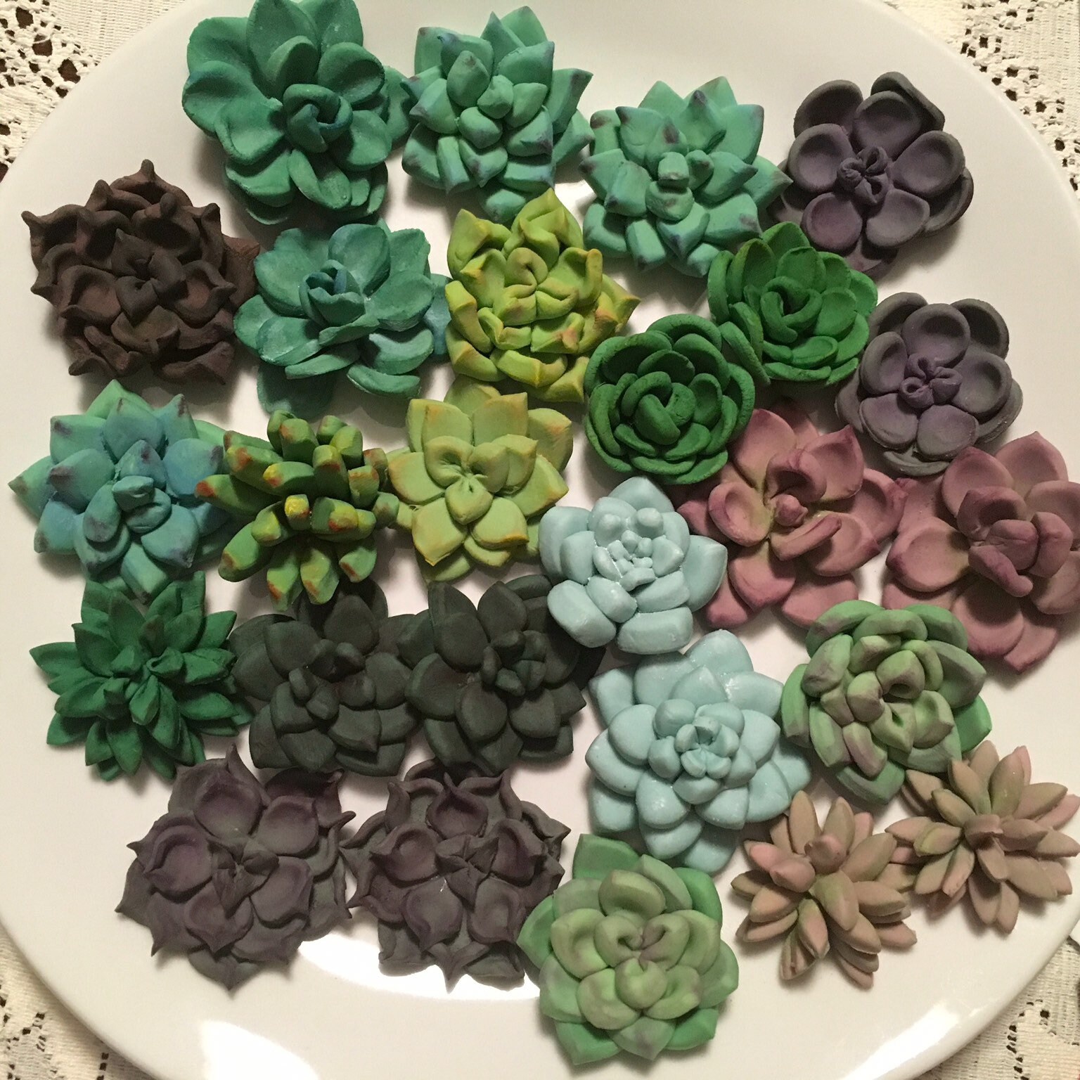 24 Succulent Cupcake Toppers 2 Dozen Etsy Singapore