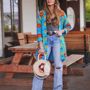 Cotton embroidered light blazer