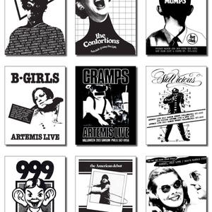 Oeuvre d’aviateur Punk originale conçue en 1978-79, reproduit sur un ensemble complet de 9 Stickers, chaque 4 x 5,25 pouces