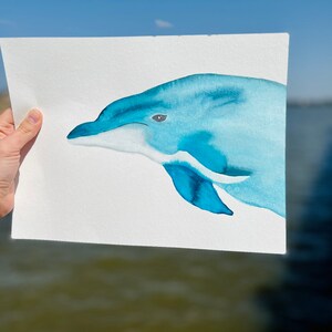 Watercolor Dolphin Painting