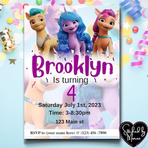My Little Pony verjaardagsuitnodiging - Media Flyer - Happy Birthday - Bewerkbare Kids Birthday Flyer