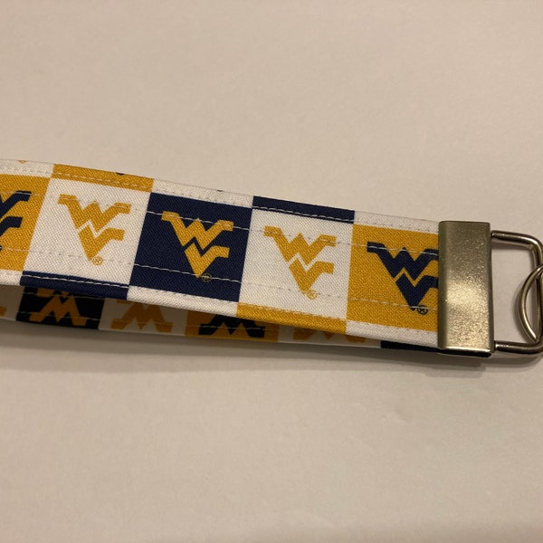 West Virginia University keycain wristlet