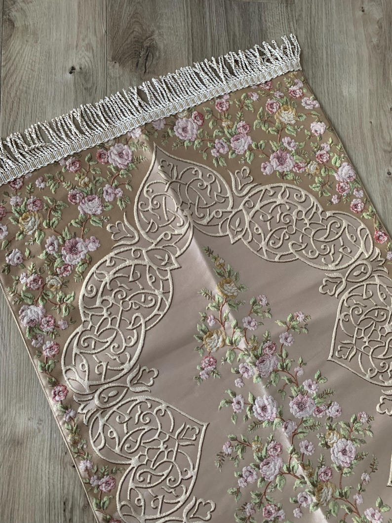 Gebedskleed jacquard met bloemenreliëf: islamitische cadeauset afbeelding 1