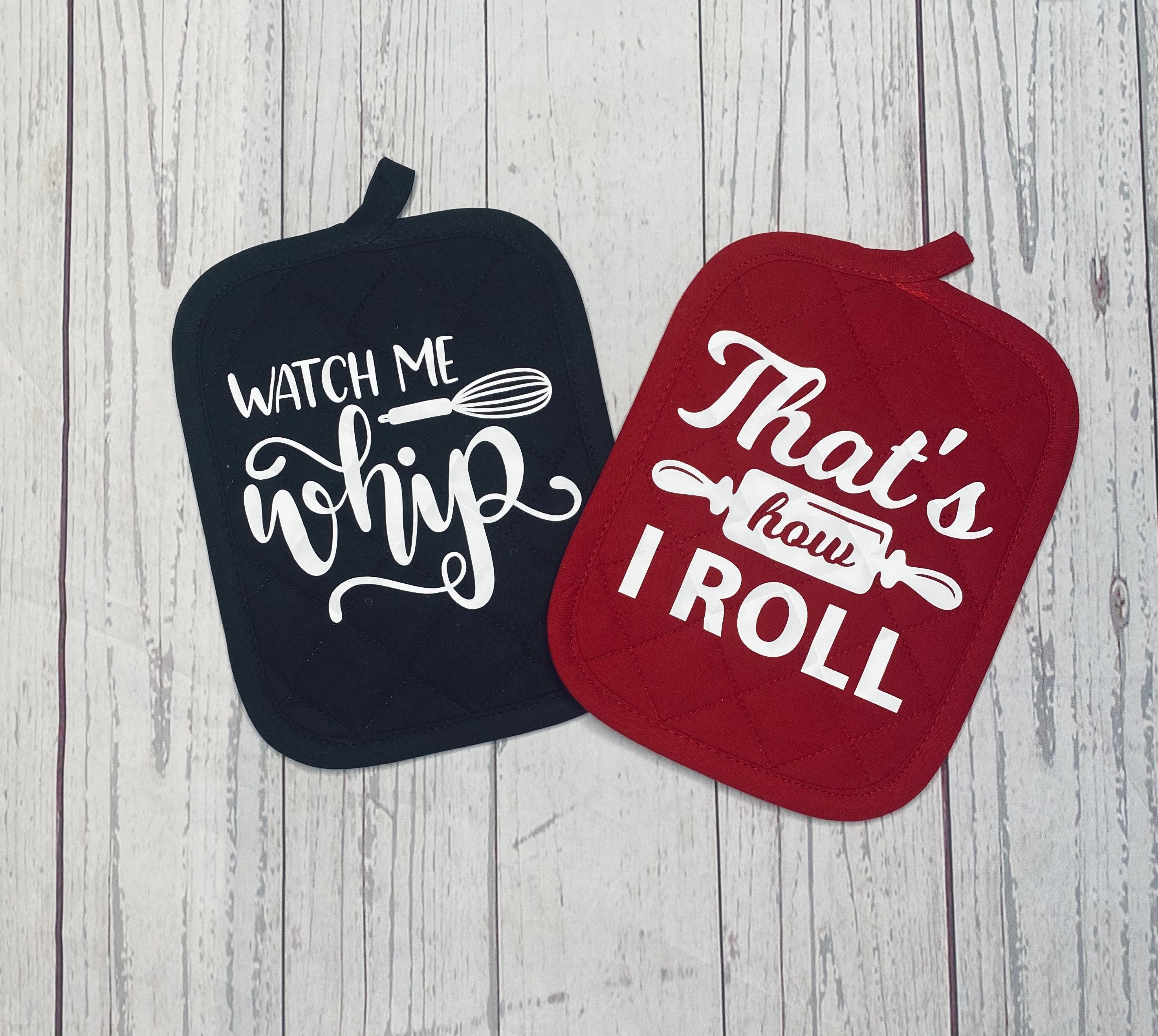 Funny Potholder Slice Slice Baby Oven Mitt Funny Sayings Etsy