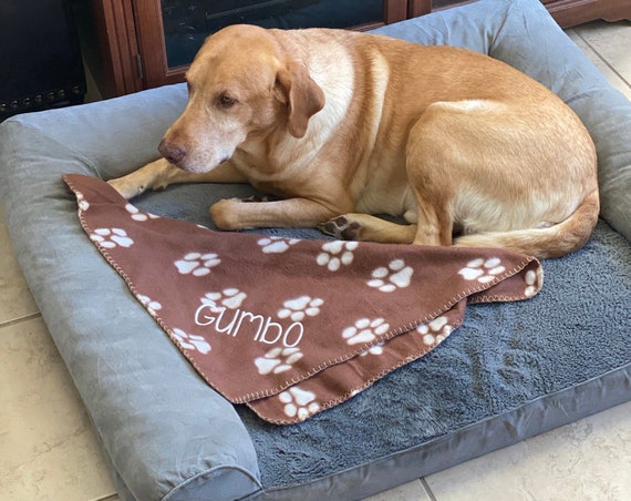 monogrammed dog blanket