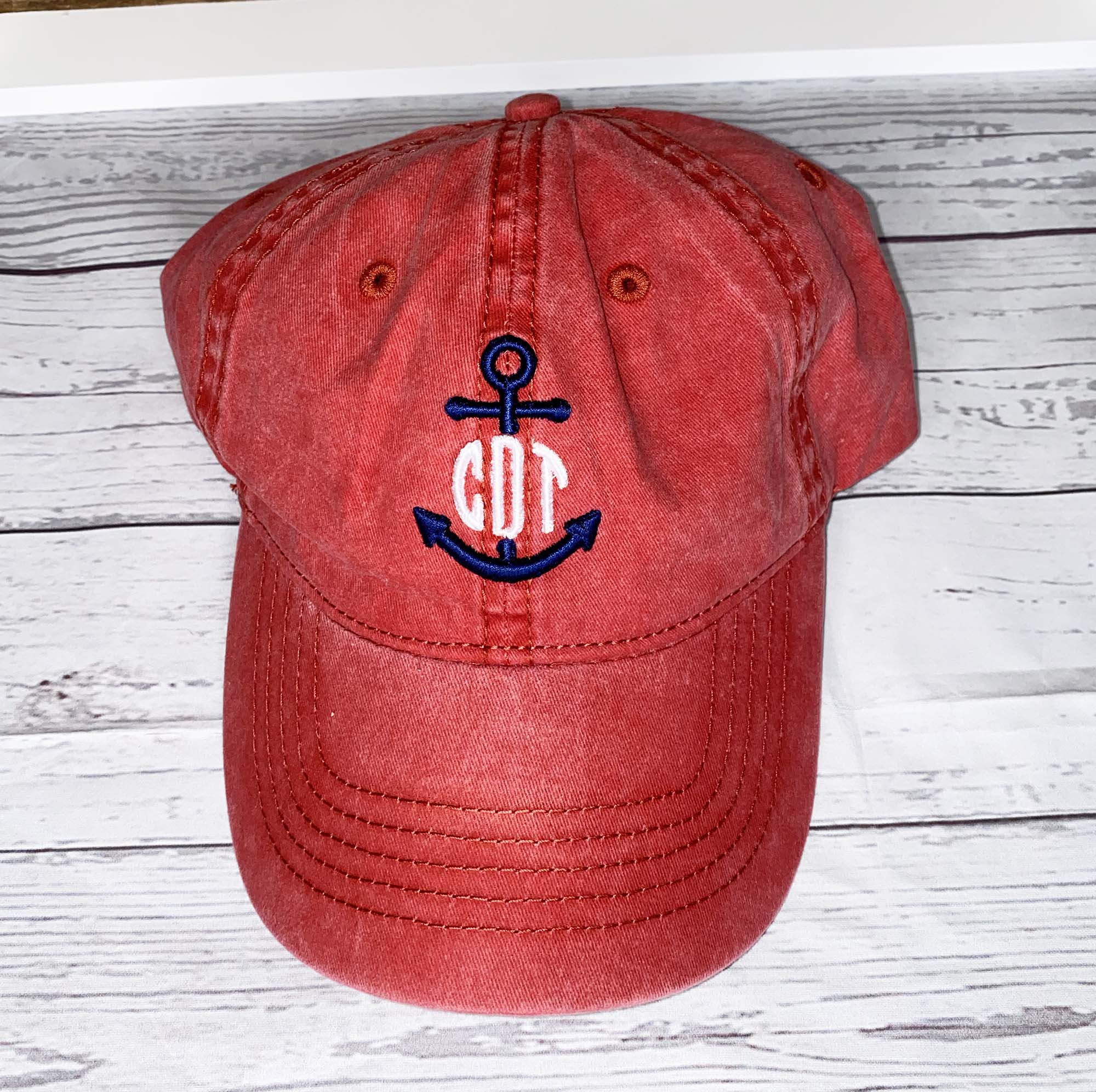 Anchor Monogram Hat, Monogram Ship Hat, Initial Beach Hat, Nautical Baseball Cap, Personalized Boat Hat, Lake Life Hat, Sailing Ball Cap