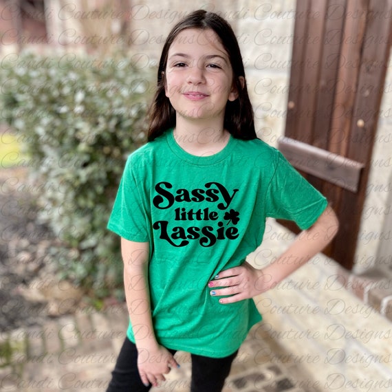 Sassy Little Lassie Girls Graphic Shirt, St. Patricks Day Shirt