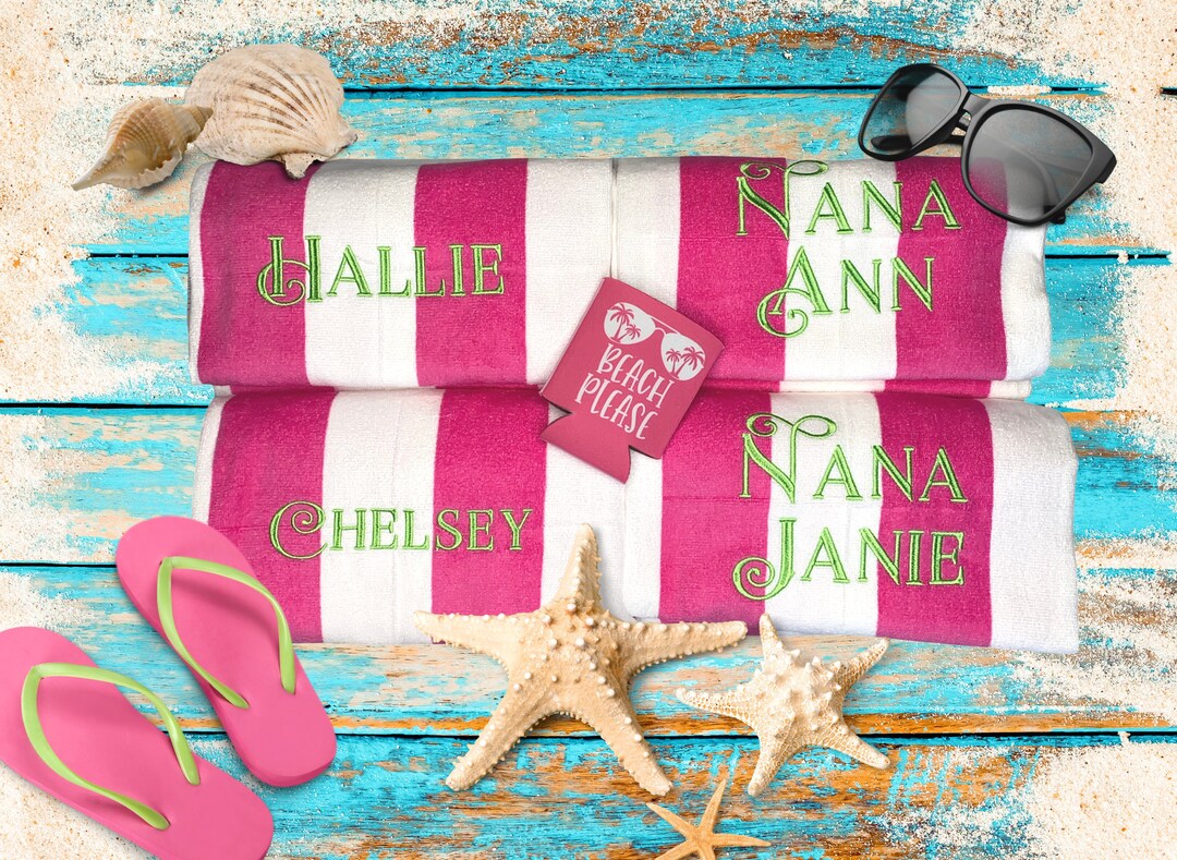 Personalized Beach Towel Beach Towel With Name Custom Beach Etsy