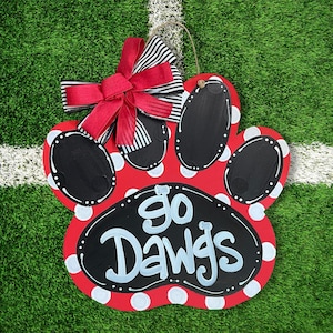 Pawprint Door Hanger | College Football | Football Decor | Front Door Decor | Football Sign | Sports Sign | Sports Gift