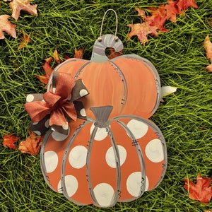 Double Stacked Pumpkin Door Hanger | Halloween Door Decor | Halloween Wreath | Halloween Decor | Fall Door Hanger | Fall Door Wreath