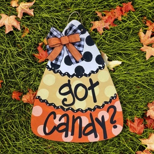 Candy Corn Door Hanger | Halloween Door Hanger | Fall Door Hanger | Fall Door Sign | Fall Door Wreath | Fall Decor | Happy Halloween