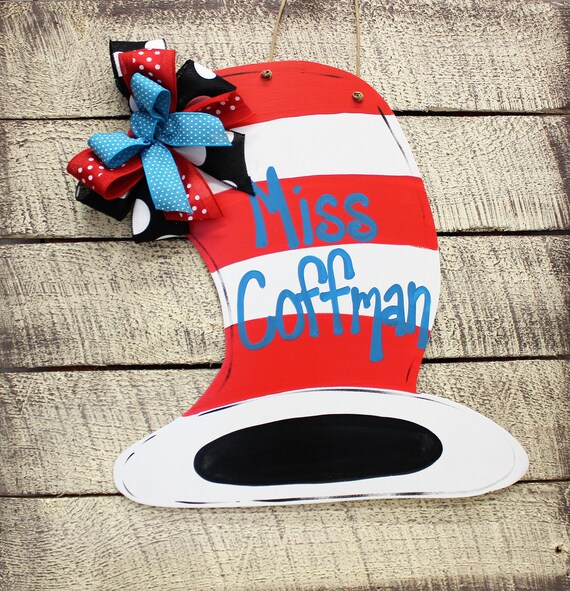 Classroom Decor Dr Seuss Hat Teacher Door Hanger Etsy