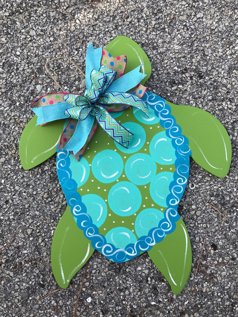 Turtle Door Hanger Summer Door Hanger Wooden Front Door Etsy
