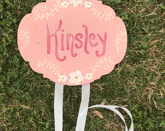 Personalized Bow Holder | Monogram Bow Holder | Hand Painted Gift | Bow Organizer | Girl Sign | Baby Girl Gift | Wall Decor | Shower Gift