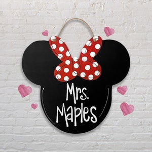 Minnie Mouse Teacher Door Sign | Classroom Door Sign | Teacher Appreciation | Disney Classroom Decor | Teacher Gifts | Front Door Decor